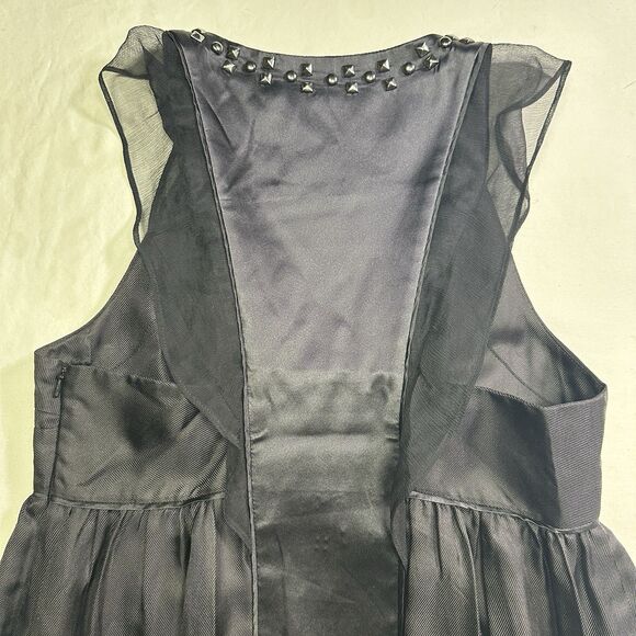 Erica Davies Womens Gray Studded V-Neck Ruffles Sleeveless A-Line Dress Size 6 - Picture 6 of 6
